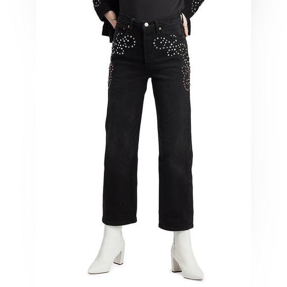 Levi's Denim - LEVI’S Ribcage Straight Studded Jeans Size‎ 30